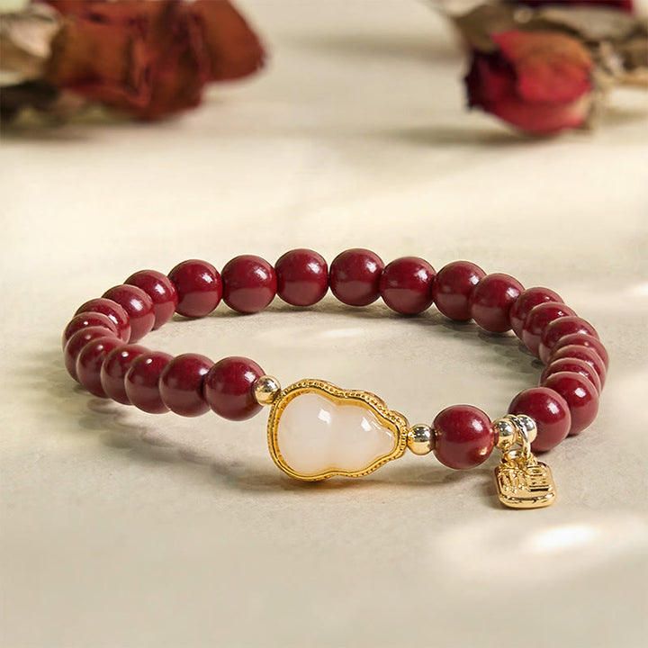 Pulsera con amuleto de bendición con Buddha Stones y calabaza cinabrio