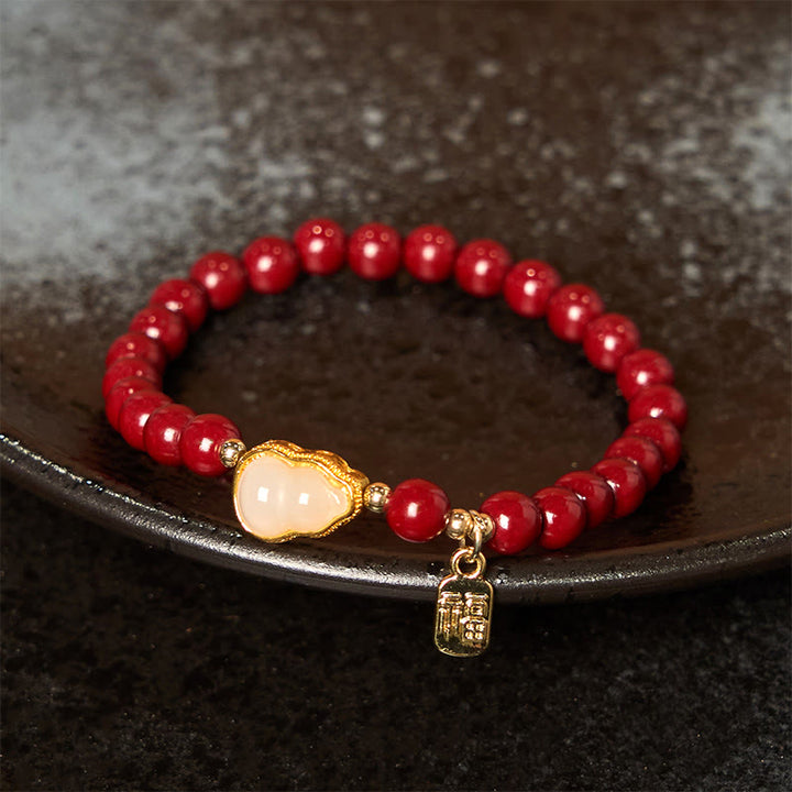 Pulsera con amuleto de bendición con Buddha Stones y calabaza cinabrio