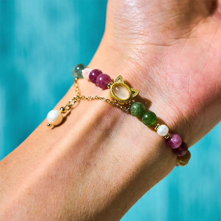 Pulsera positiva con turmalina de colores y Buddha Stones - image 5