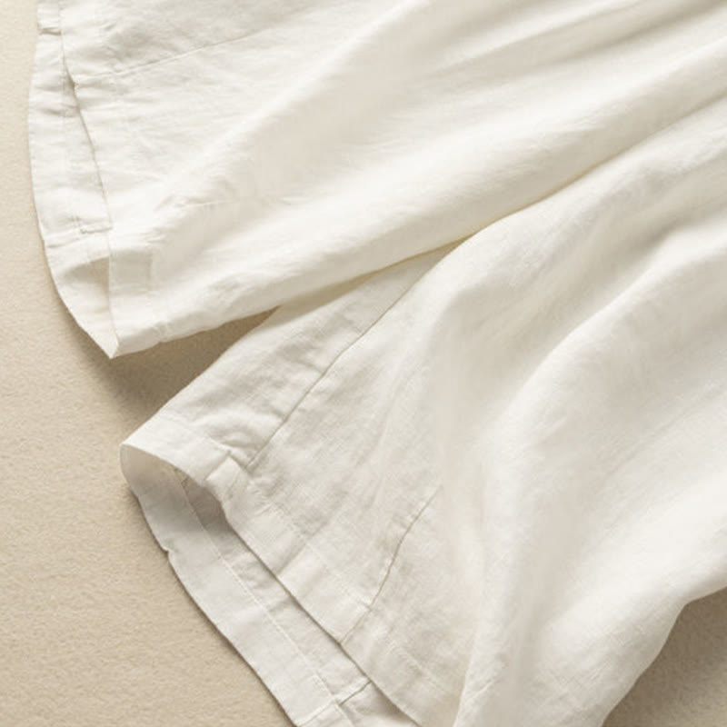 Pantalones cortos de verano informales de algodón y lino con cremallera y botones para mujer, con bolsillos y estampado de Buddha Stones - image 11