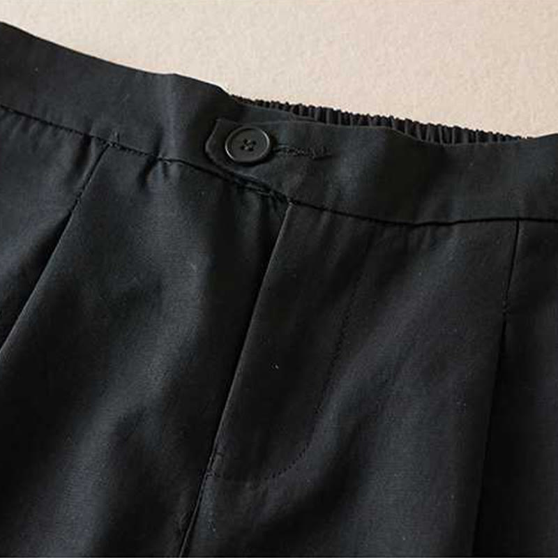 Pantalones cortos informales de verano con diseño de Buddha Stones, de lino y algodón, con cremallera y botones para mujer, con bolsillos - image 10