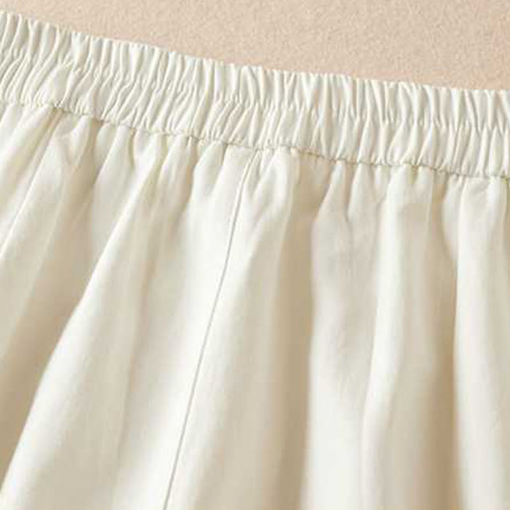 Pantalones cortos informales de verano con diseño de Buddha Stones, de lino y algodón, con cremallera y botones para mujer, con bolsillos - image 19