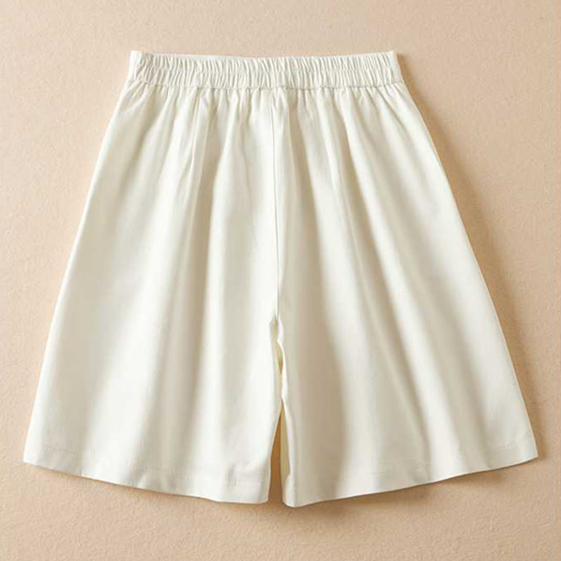 Pantalones cortos informales de verano con diseño de Buddha Stones, de lino y algodón, con cremallera y botones para mujer, con bolsillos - image 14