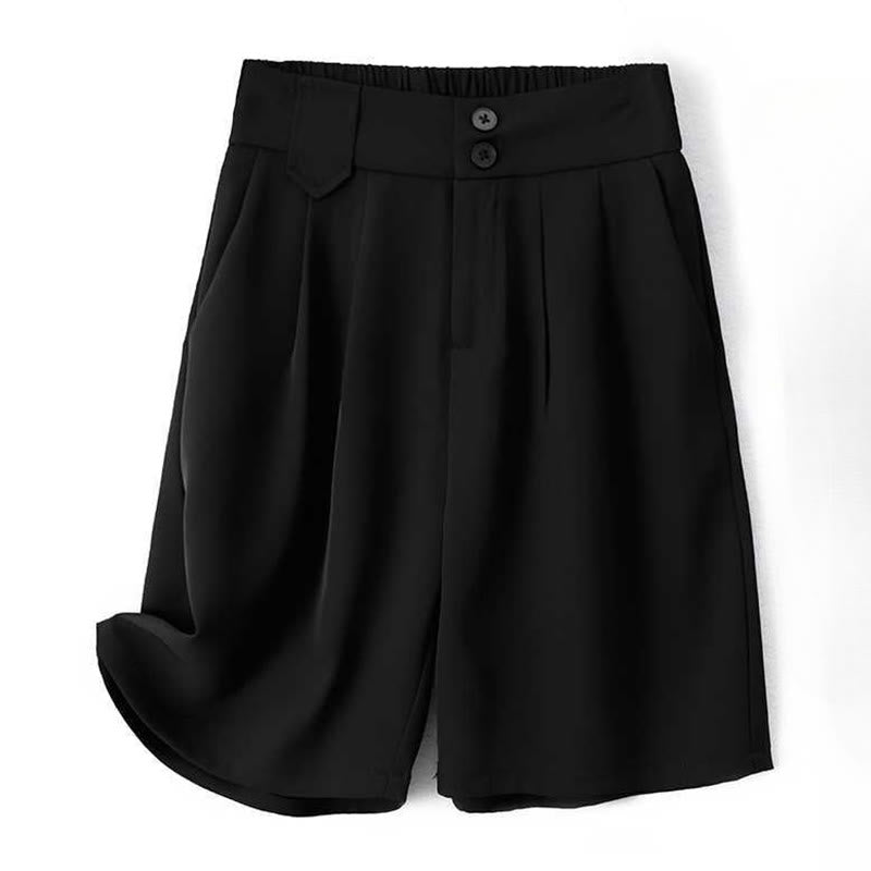 Pantalones cortos de verano informales con cremallera , Buddha Stones, sueltos, de lino y algodón, para mujer, con bolsillos