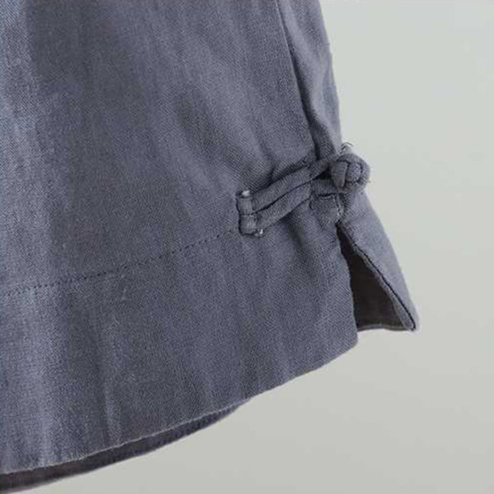 Pantalones cortos de verano informales con diseño de rana, de fibra acrílica, con botones y cremallera, de Buddha Stones, para mujer, con bolsillos - image 5