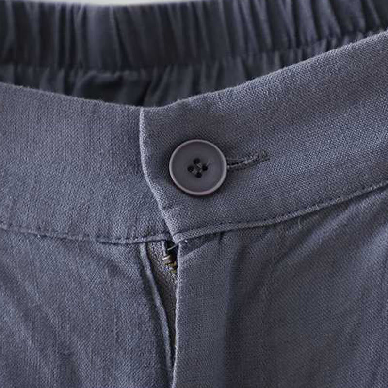 Pantalones cortos de verano informales con diseño de rana, de fibra acrílica, con botones y cremallera, de Buddha Stones, para mujer, con bolsillos
