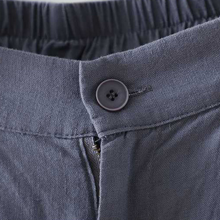 Pantalones cortos de verano informales con diseño de rana, de fibra acrílica, con botones y cremallera, de Buddha Stones, para mujer, con bolsillos
