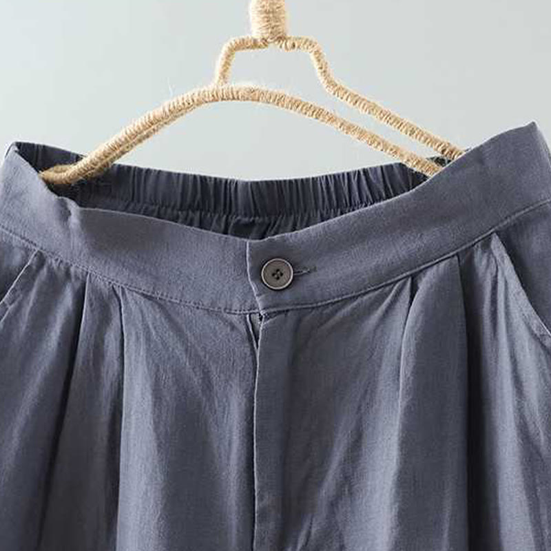 Pantalones cortos de verano informales con diseño de rana, de fibra acrílica, con botones y cremallera, de Buddha Stones, para mujer, con bolsillos - image 1