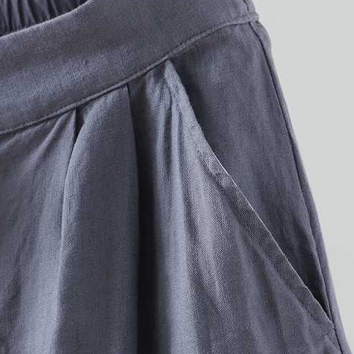 Pantalones cortos de verano informales con diseño de rana, de fibra acrílica, con botones y cremallera, de Buddha Stones, para mujer, con bolsillos - image 4