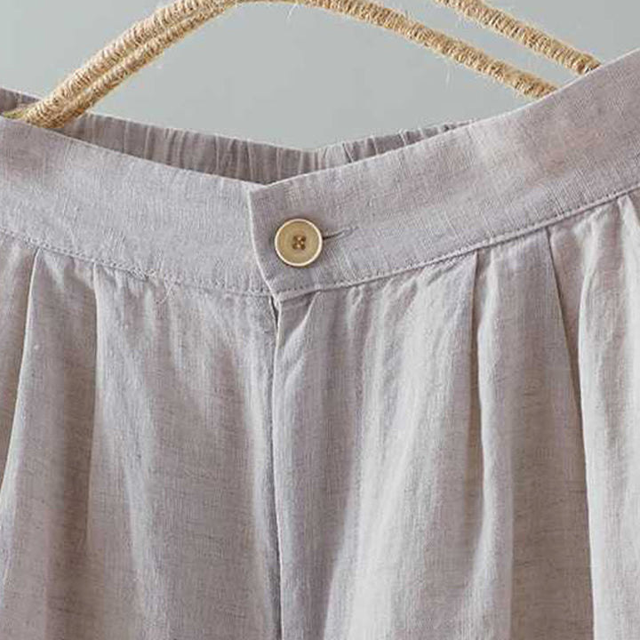 Pantalones cortos de verano informales con diseño de rana, de fibra acrílica, con botones y cremallera, de Buddha Stones, para mujer, con bolsillos - image 8