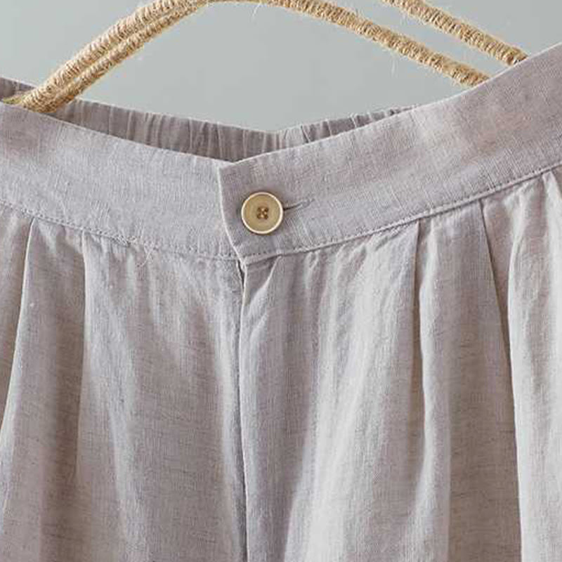 Pantalones cortos de verano informales con diseño de rana, de fibra acrílica, con botones y cremallera, de Buddha Stones, para mujer, con bolsillos