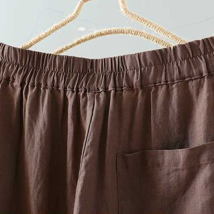 Pantalones cortos de verano informales con diseño de rana, de fibra acrílica, con botones y cremallera, de Buddha Stones, para mujer, con bolsillos