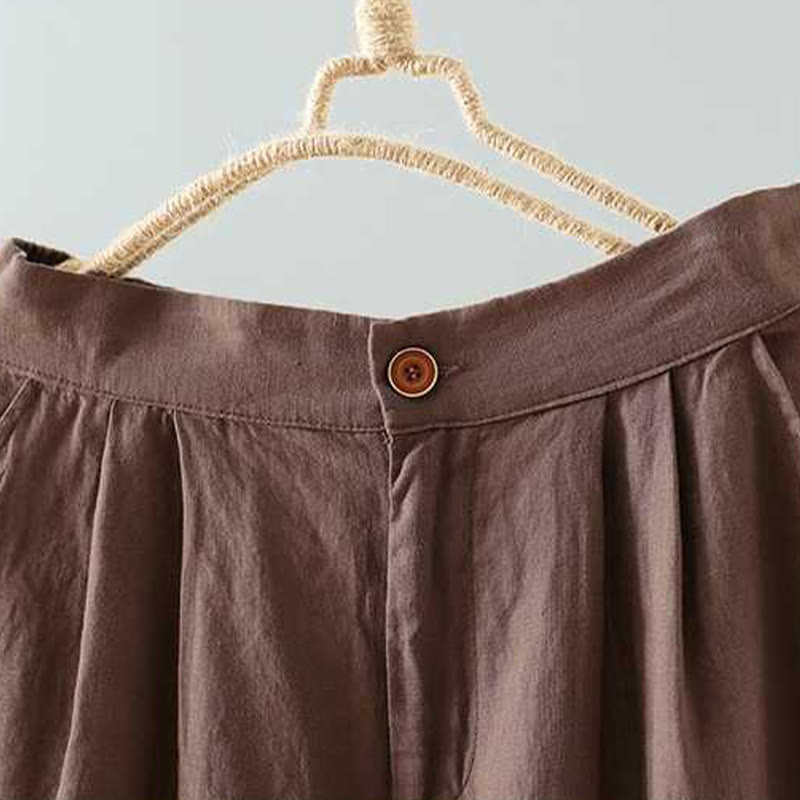 Pantalones cortos de verano informales con diseño de rana, de fibra acrílica, con botones y cremallera, de Buddha Stones, para mujer, con bolsillos - image 13