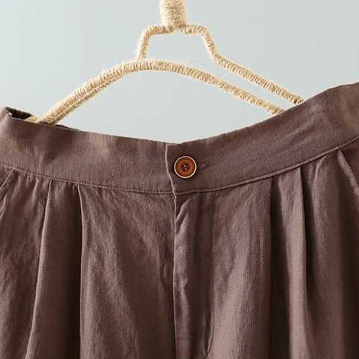 Pantalones cortos de verano informales con diseño de rana, de fibra acrílica, con botones y cremallera, de Buddha Stones, para mujer, con bolsillos - image 13