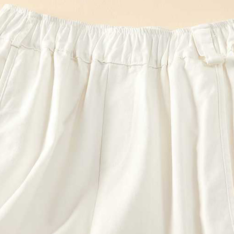 Pantalones cortos casuales sueltos de algodón liso de verano para mujer con bolsillos de Buddha Stones - image 16