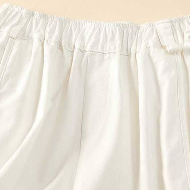 Pantalones cortos casuales sueltos de algodón liso de verano para mujer con bolsillos de Buddha Stones - image 16