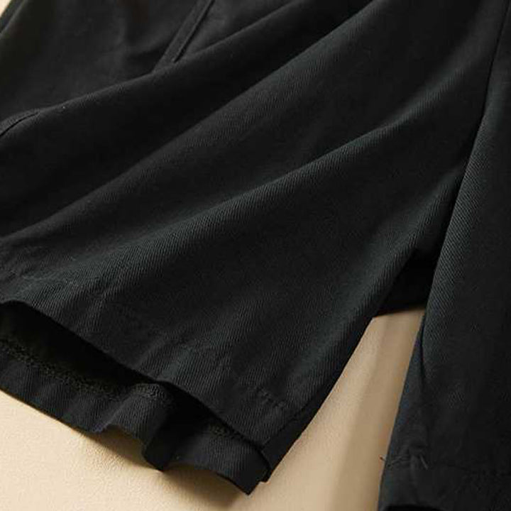 Pantalones cortos casuales sueltos de algodón liso de verano para mujer con bolsillos de Buddha Stones - image 26