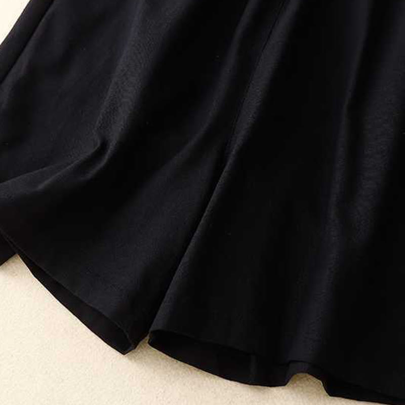 Pantalones cortos de verano informales, holgados, lisos, con botones de rana, de algodón y lino para mujer, con bolsillos, de Buddha Stones