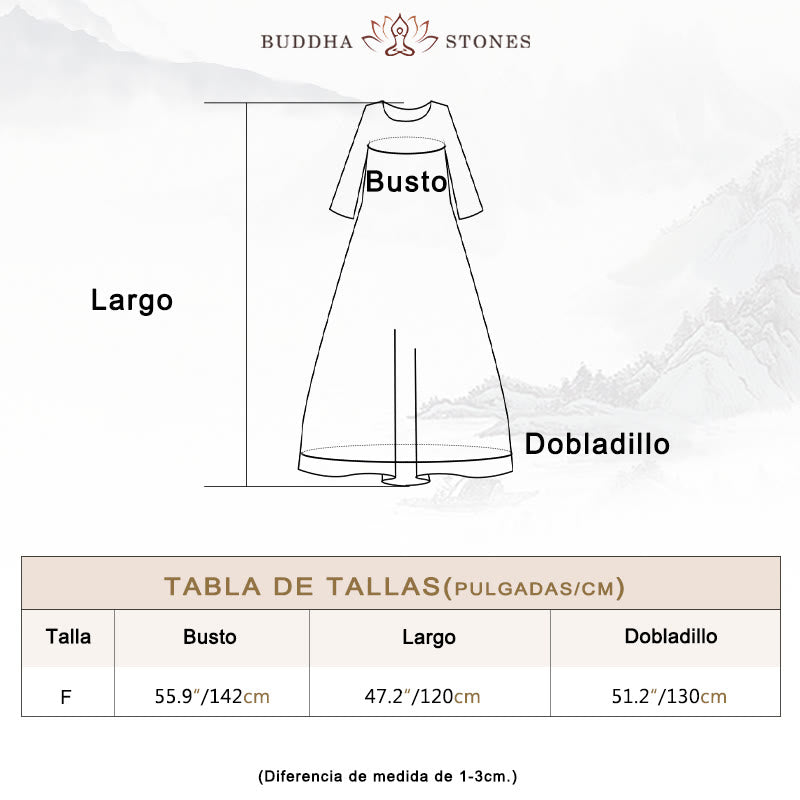 Vestido midi con estampado colorido de Buddha Stones Vestido estilo túnica de media manga de algodón con bolsillos - image 3