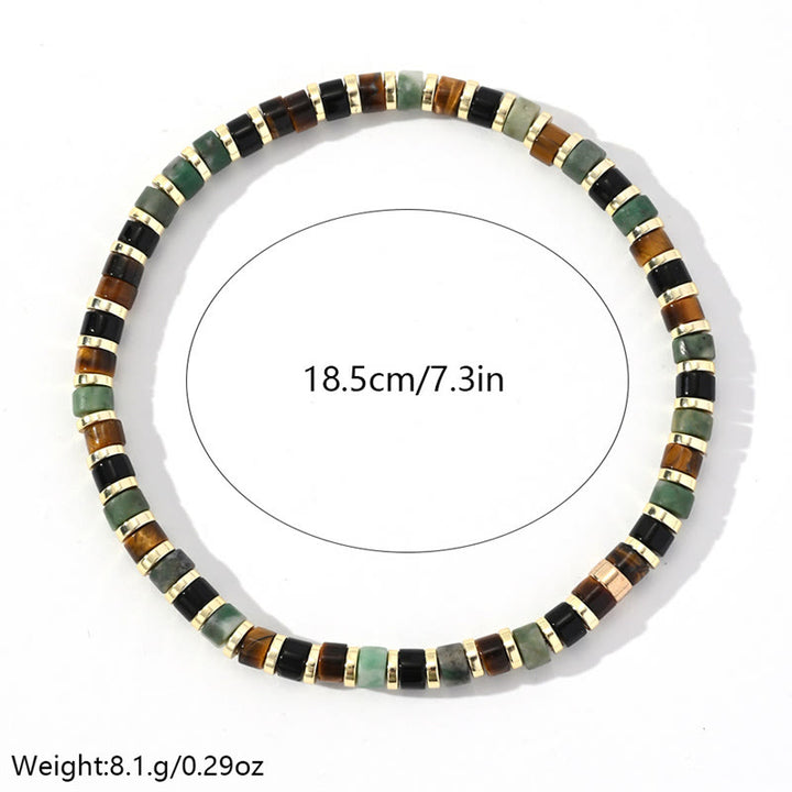 Pulsera de soporte con piedras de ojo de tigre y hematita natural de Buddha Stones