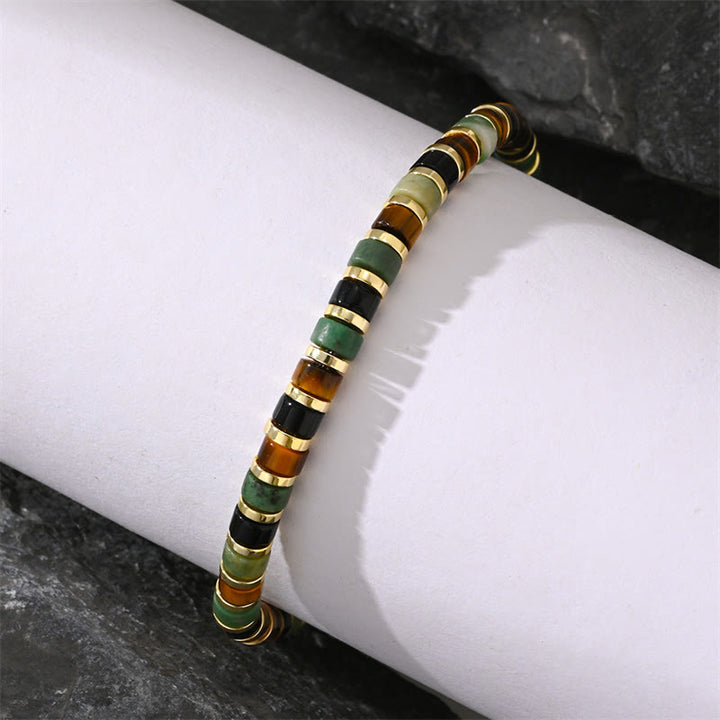 Pulsera de soporte con piedras de ojo de tigre y hematita natural de Buddha Stones