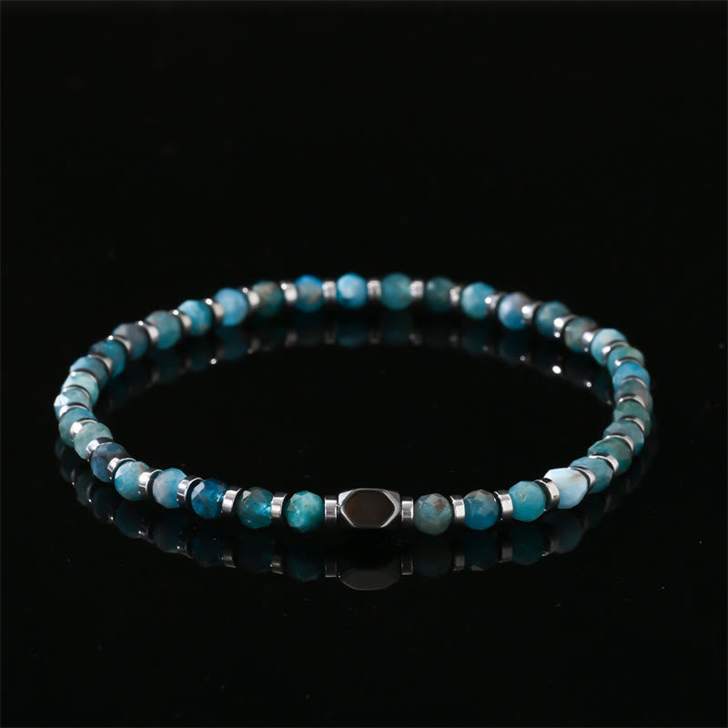 Pulsera de comunicación de apatita y hematita con Buddha Stones
