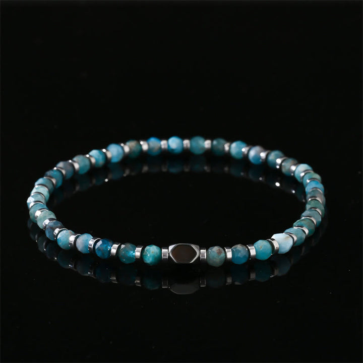 Pulsera de comunicación de apatita y hematita con Buddha Stones