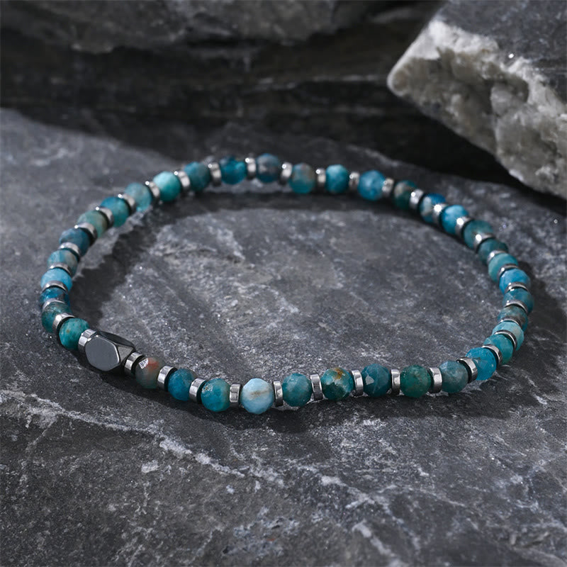 Pulsera de comunicación de apatita y hematita con Buddha Stones