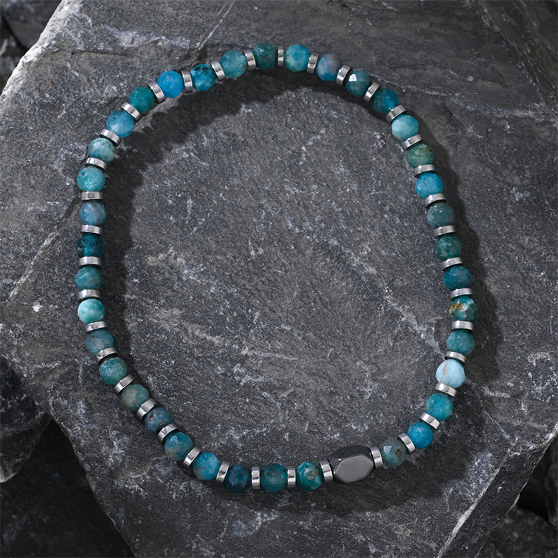 Pulsera de comunicación de apatita y hematita con Buddha Stones