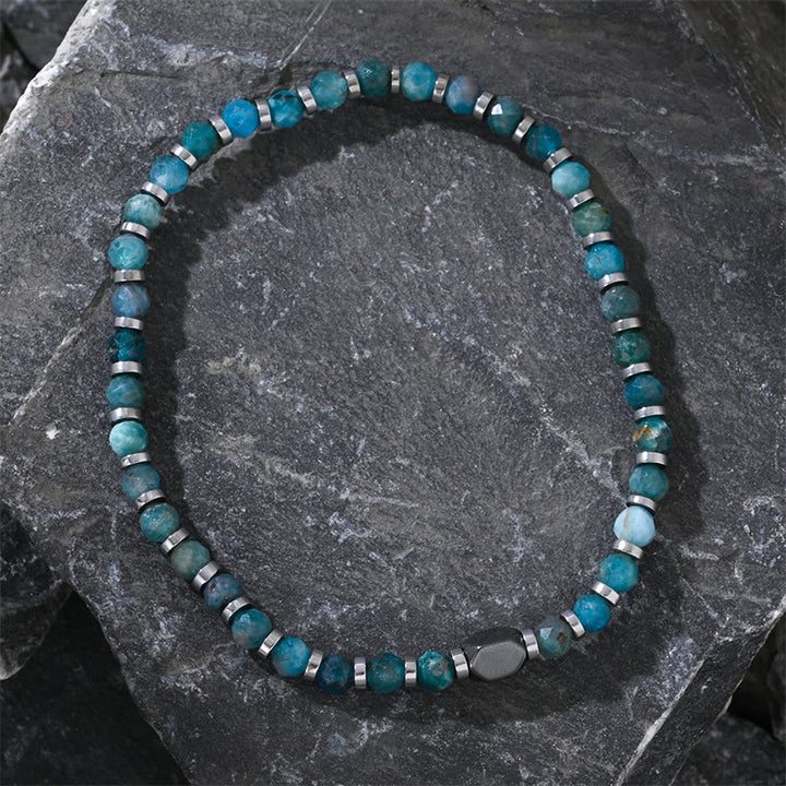Pulsera de comunicación de apatita y hematita con Buddha Stones