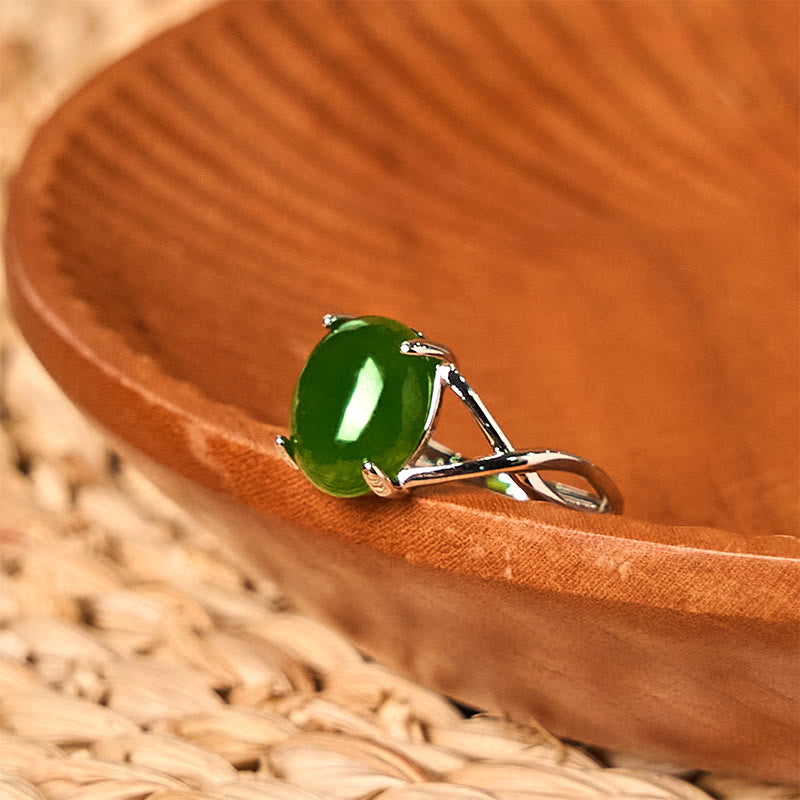 Anillo de abundancia con hebilla ajustable de aleación de jade natural y Buddha Stones