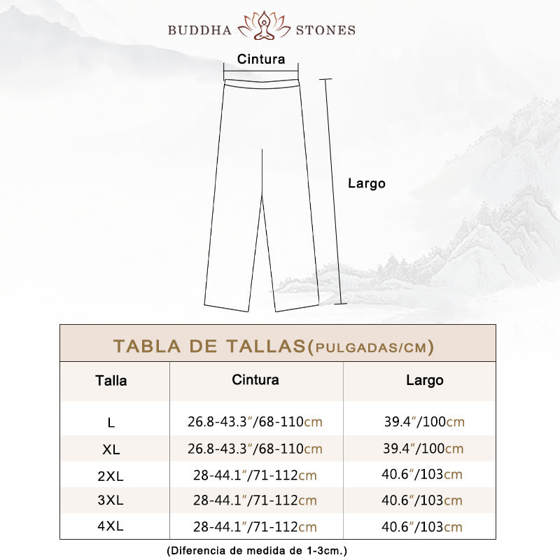 Conjunto de 2 piezas de camisa y pantalones de manga larga con botones de rana para hombre con traje Tang sencillo y Buddha Stones
