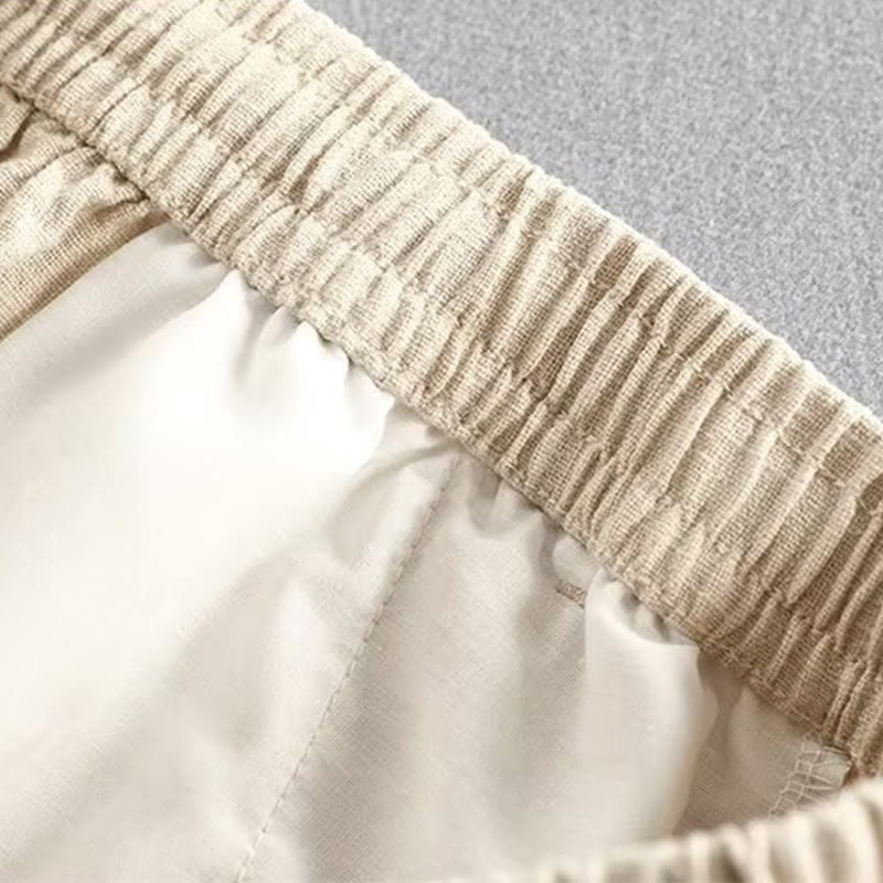 Pantalones cortos de algodón con cintura elástica y bolsillos para hombre con diseño de Buddha Stones - image 17