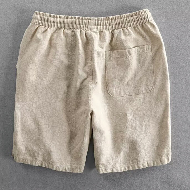 Pantalones cortos de algodón con cintura elástica y bolsillos para hombre con diseño de Buddha Stones - image 14