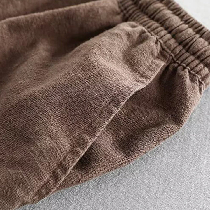 Pantalones cortos de algodón con cintura elástica y bolsillos para hombre con diseño de Buddha Stones - image 7