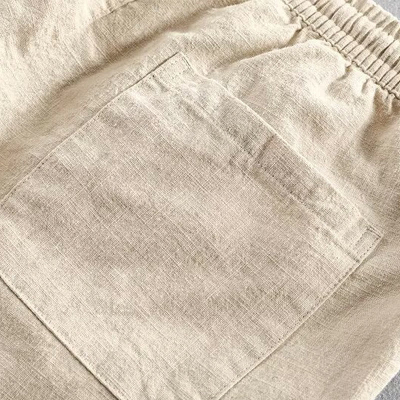 Pantalones cortos de algodón con cintura elástica y bolsillos para hombre con diseño de Buddha Stones - image 19