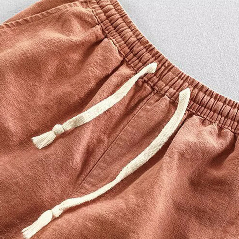 Pantalones cortos de algodón con cintura elástica y bolsillos para hombre con diseño de Buddha Stones - image 11