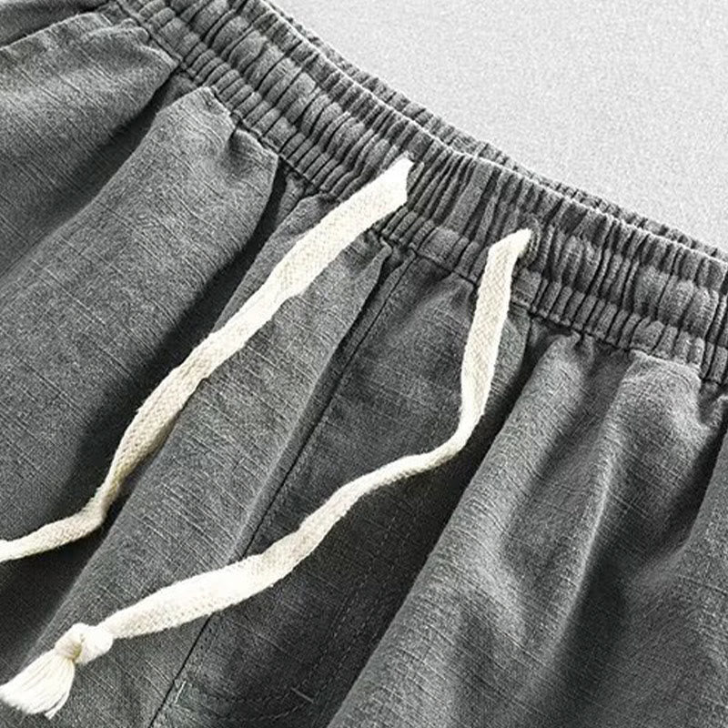 Pantalones cortos de algodón con cintura elástica y bolsillos para hombre con diseño de Buddha Stones - image 1