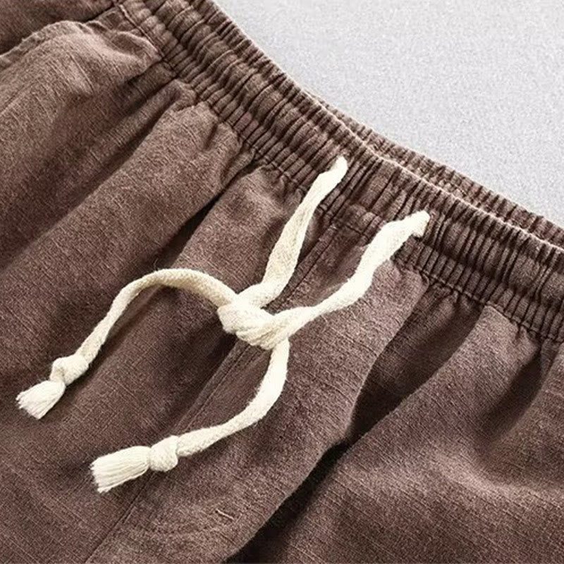 Pantalones cortos de algodón con cintura elástica y bolsillos para hombre con diseño de Buddha Stones - image 6