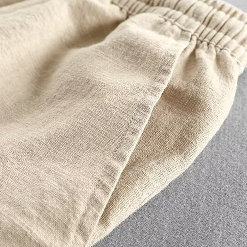 Pantalones cortos de algodón con cintura elástica y bolsillos para hombre con diseño de Buddha Stones - image 18