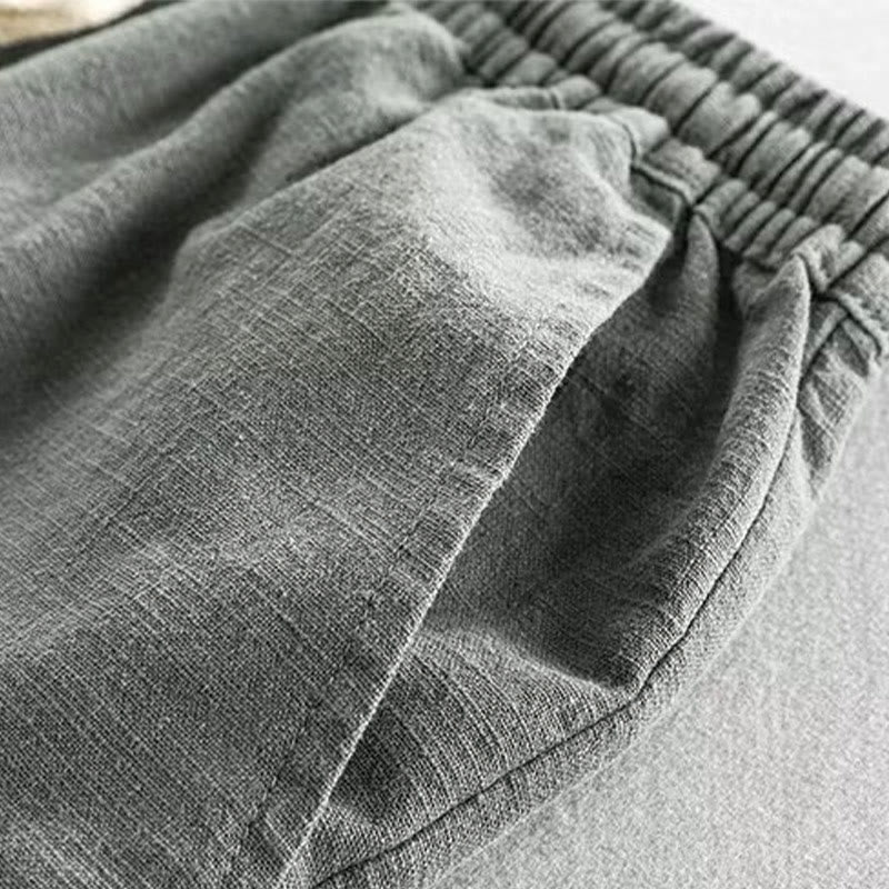 Pantalones cortos de algodón con cintura elástica y bolsillos para hombre con diseño de Buddha Stones - image 2