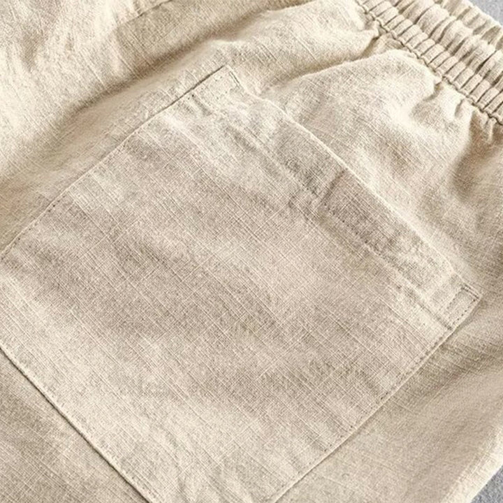 Pantalones cortos de algodón con cintura elástica y bolsillos para hombre con diseño de Buddha Stones - image 18