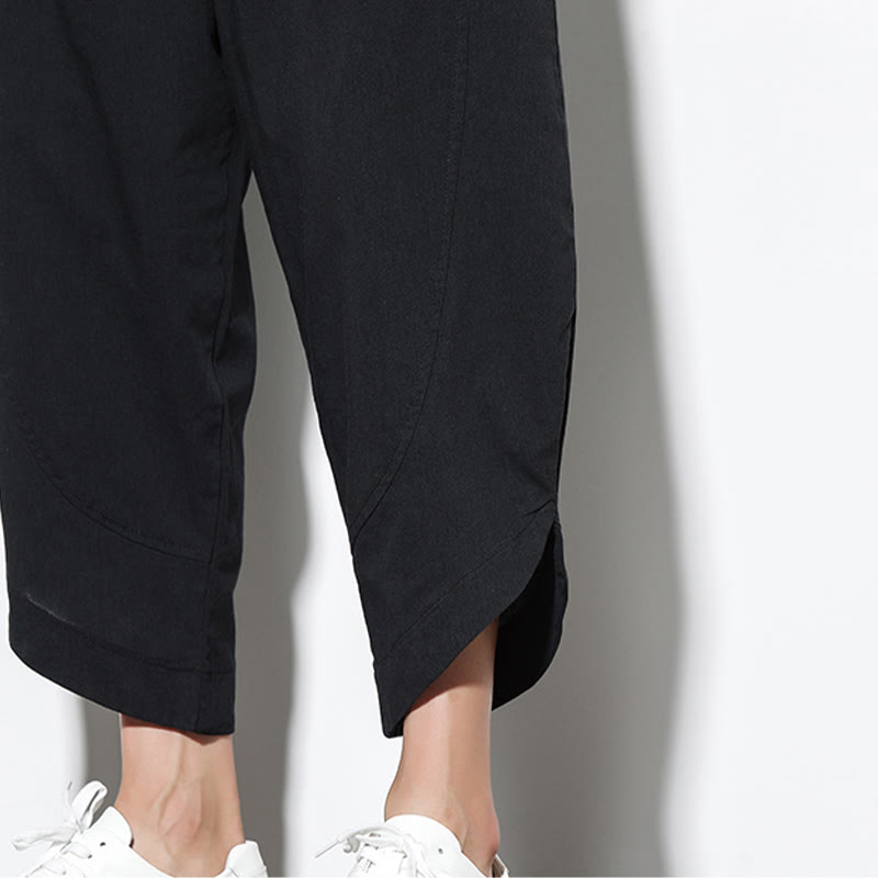 Pantalones harén de lino para hombre, informales, de verano, con cordón ajustable, de longitud 7-8 y bolsillos, de Buddha Stones