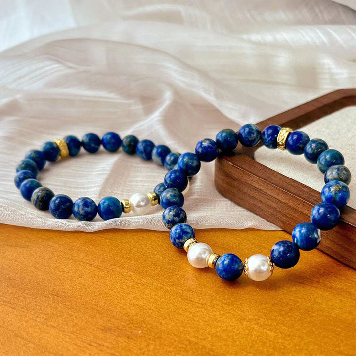 Pulsera de equilibrio serenidad con cuentas de lazurita y Buddha Stones