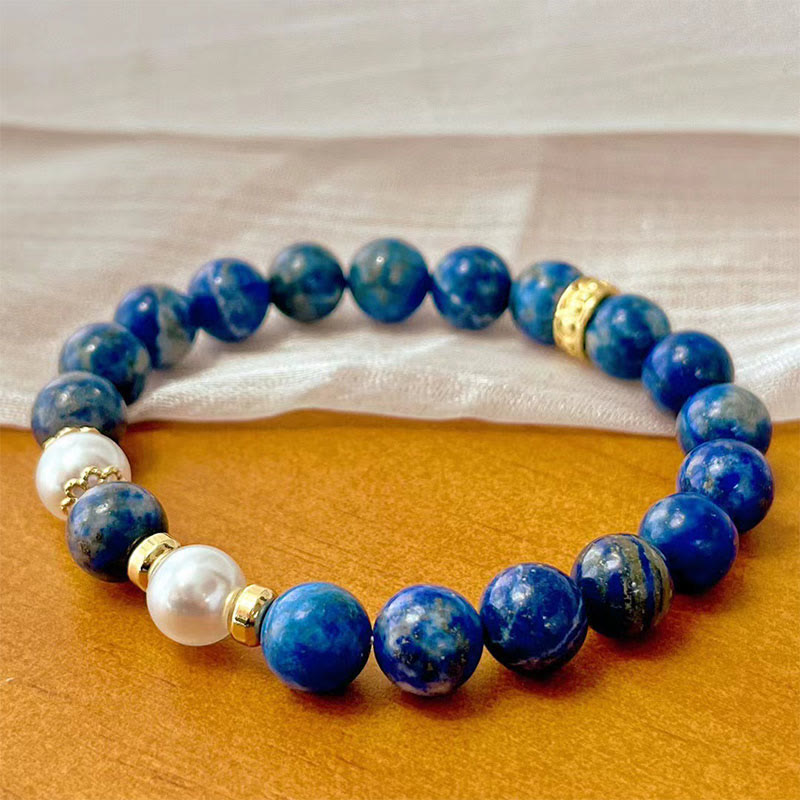 Pulsera de equilibrio serenidad con cuentas de lazurita y Buddha Stones