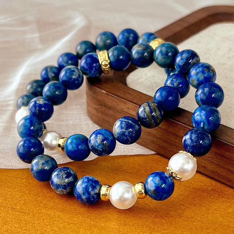 Pulsera de equilibrio serenidad con cuentas de lazurita y Buddha Stones