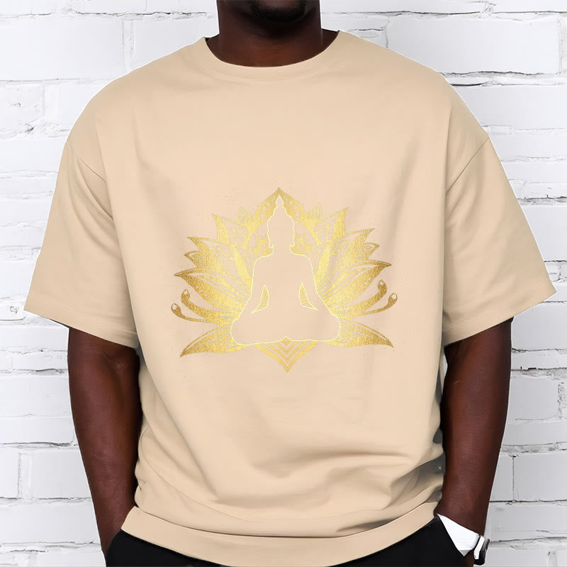 Camiseta de meditación de Buda con Buddha Stones y loto dorado - image 10