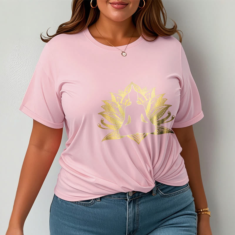 Camiseta de meditación de Buda con Buddha Stones y loto dorado - image 13