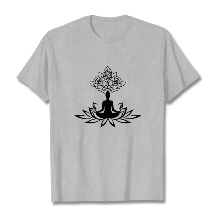 Camiseta de Buda con Buddha Stones, flor de loto y meditación - Gris claro - 2XL - image 20