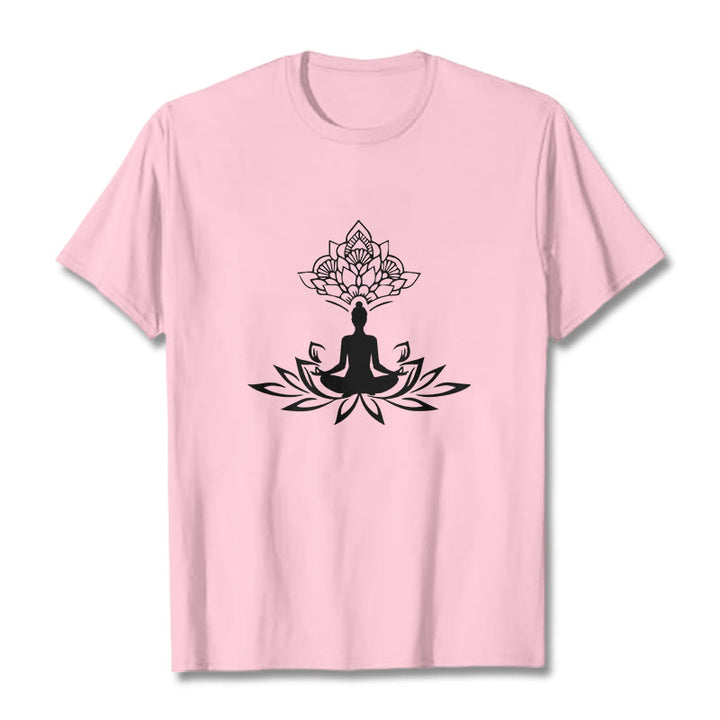 Camiseta de Buda con Buddha Stones, flor de loto y meditación - rosa claro - 2XL - image 12
